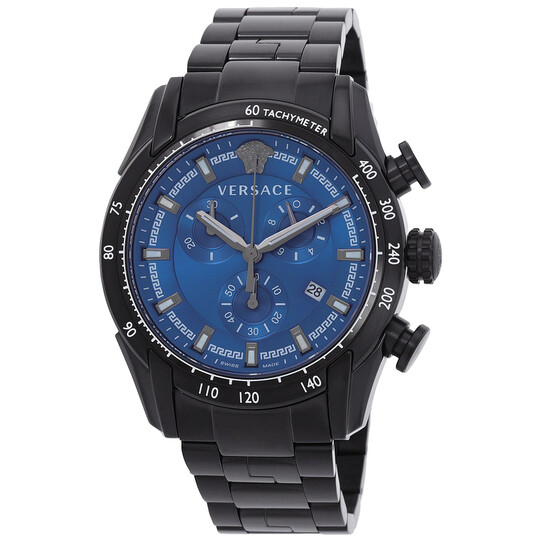 Versace V-Ray Chronograph Quartz Blue Dial Men's Watch VE2I00521