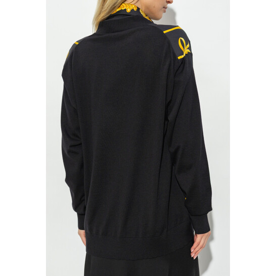 Versace Womens Baroque Printed V-Neck Cardigan, Brand Size 40 ( US