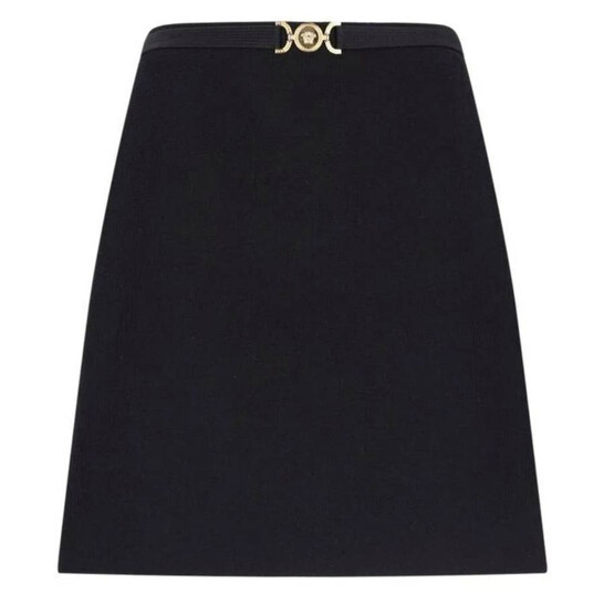 Versace Wool-Blend Medusa 95 A-Line Skirt, Brand Size 38 Versace Wool-Blend Medusa 95 A-Line Skirt, Brand Size 38