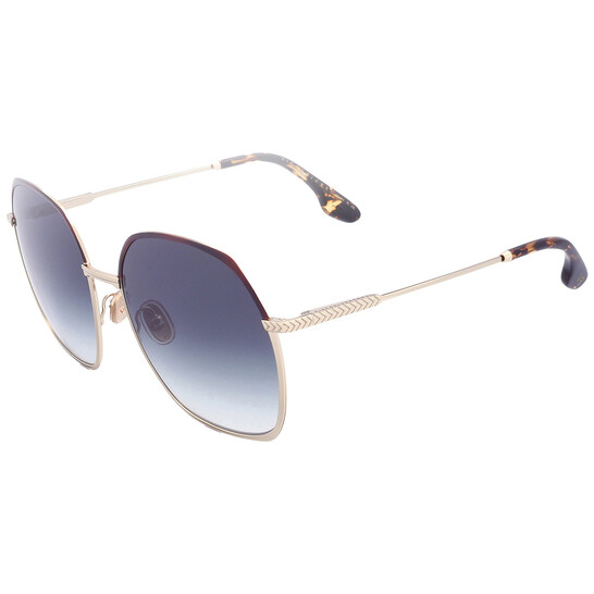 Victoria Beckham Gradient Blue Irregular Ladies Sunglasses