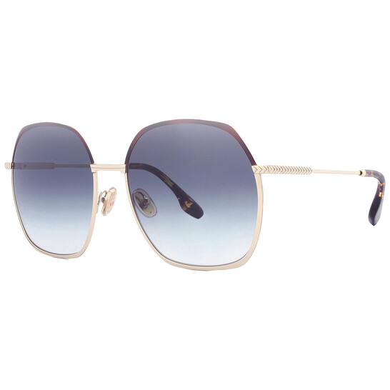 VICTORIA BECKHAM Shield Sunglasses with Blue Gradient Lenses and Silver Frame Victoria Beckham 62mm Shield Sunglasses | Nordstromrack main image 2
