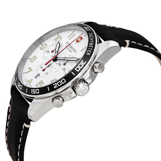 new time　 Victorinox Fieldforce Chronograph Quartz White Dial Men's