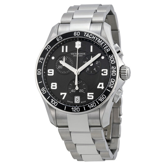 リチャードブラック Victorinox Swiss Army Chrono Classic Black Dial Men's Watch 241494