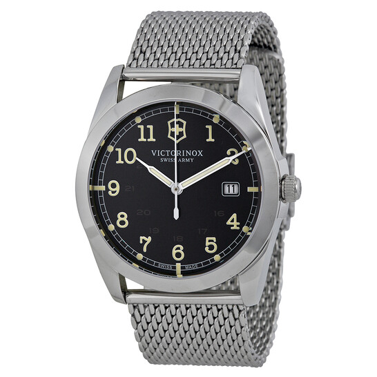 ICEMAN ハオキュー  HOW Victorinox Swiss Army Infantry Black Dial Men's Watch 241585