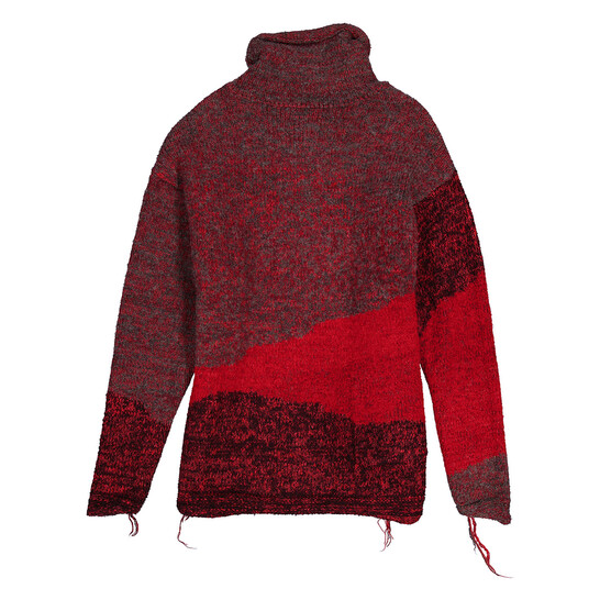 Viridi-Anne Men's Red Reversible Grunge Sweater, Brand Size 2