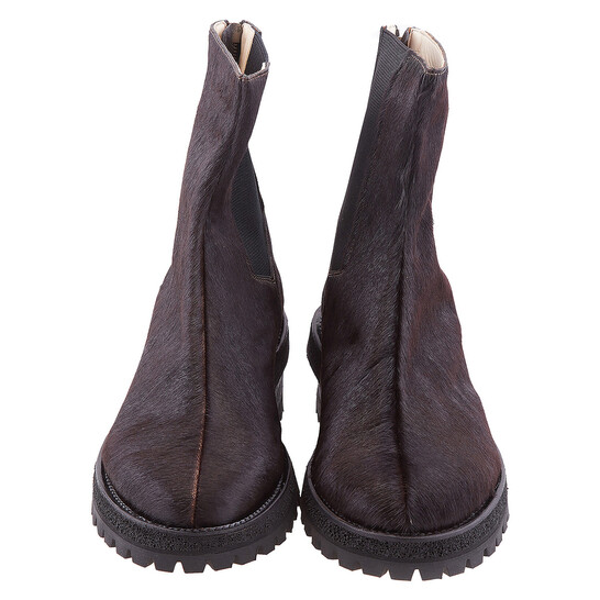 Viridi-Anne Men's Dark Brown Calf Hairback Zip-Up Boots, Brand