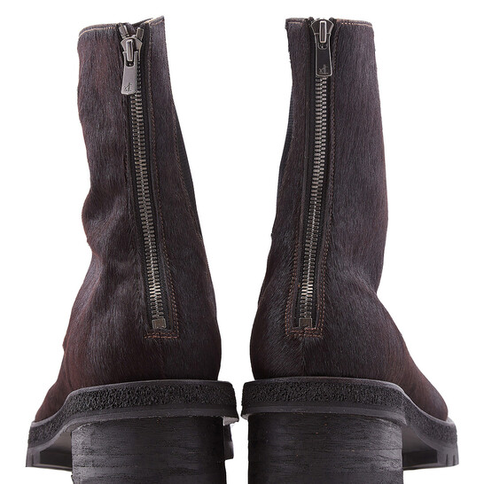 Viridi-Anne Men's Dark Brown Calf Hairback Zip-Up Boots