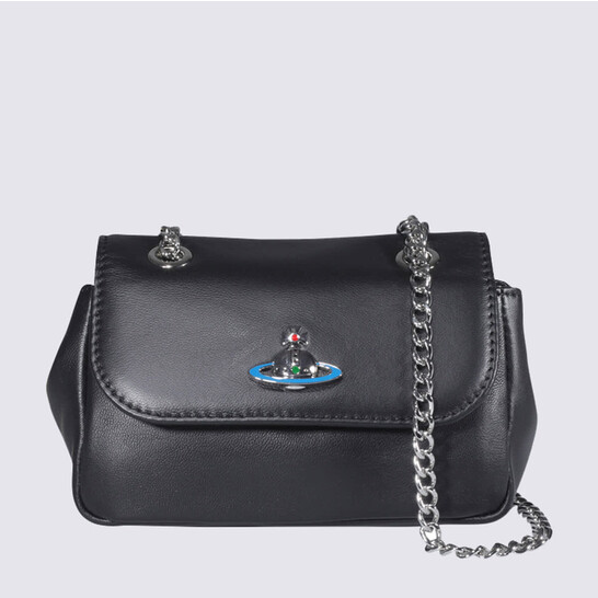 美品 Vivienne Westwood / Vivienne Westwood Black Leather Shoulder Bag 52020005L001LN403