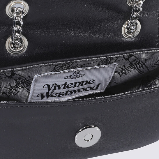 Vivienne Westwood Black Leather Shoulder Bag 52020005L001LN403