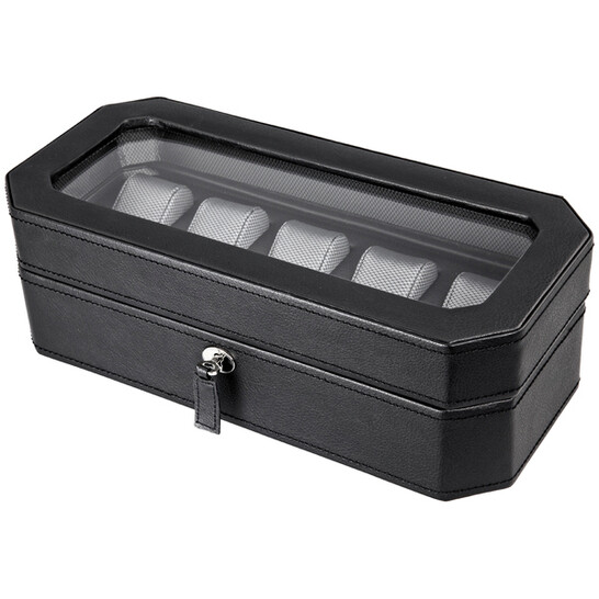Wolf Design 5pc Black Watch Box 4583029 - 546x546