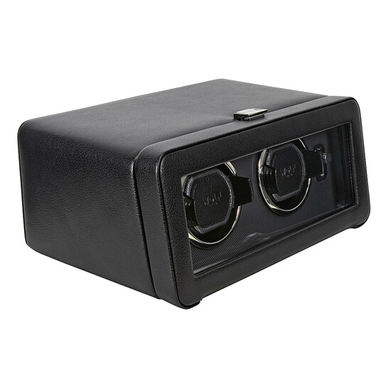 Wolf Windsor Module 2.5 Black Leather Double Watch Winder