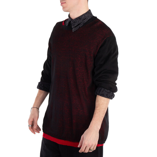 Yohji Yamamoto 14-Gauge Layered Knit Pullover, Brand Size 3 (Large