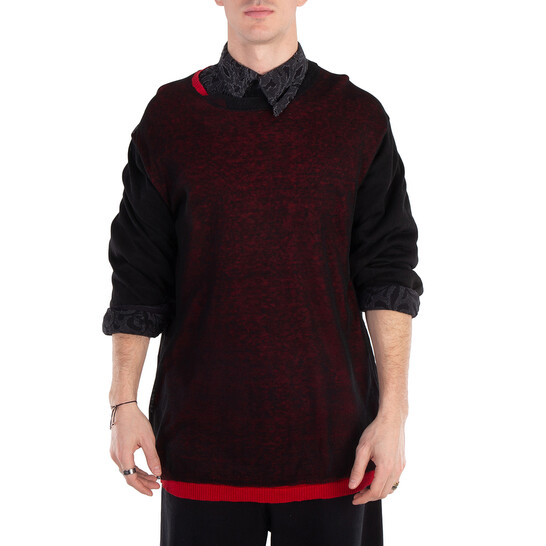 Yohji Yamamoto 14-Gauge Layered Knit Pullover, Brand Size 3
