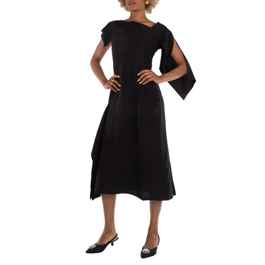 Yohji Yamamoto Black Asymmetric Dress, Brand Size 1 (X-Small) FS