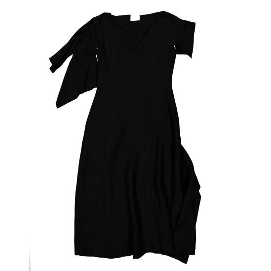 Yohji Yamamoto Black Asymmetric Dress, Brand Size 1 (X-Small) FS