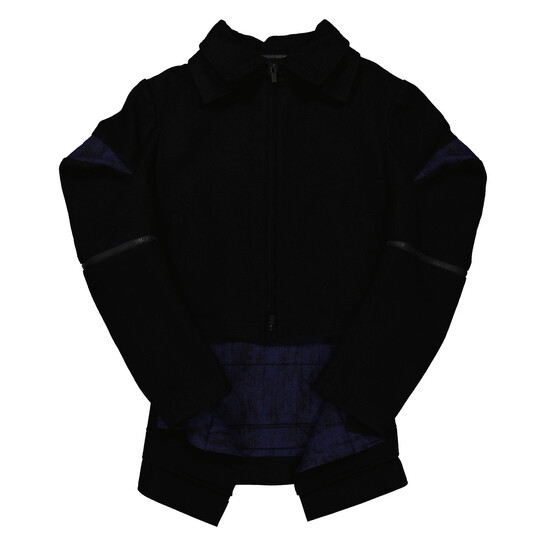 Yohji Yamamoto Black Backside Lace-Up Asymmetric Jacket