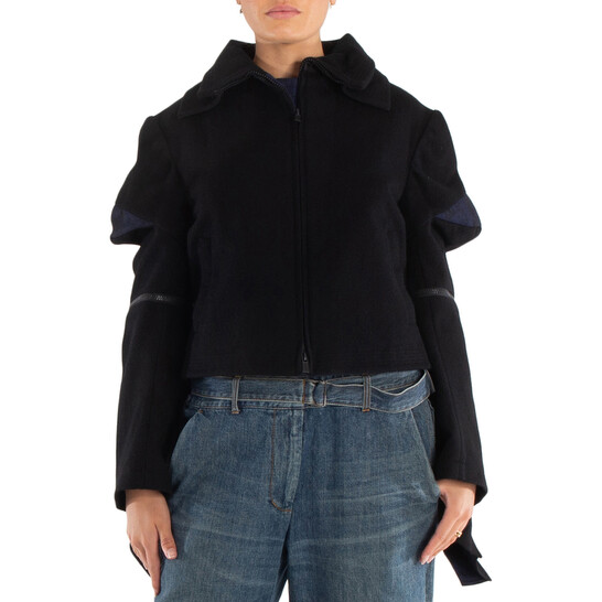 ジャケット・アウター 03ss Yohji yamamoto dress design jacket Yohji Yamamoto Black Backside Lace-Up Asymmetric Jacket