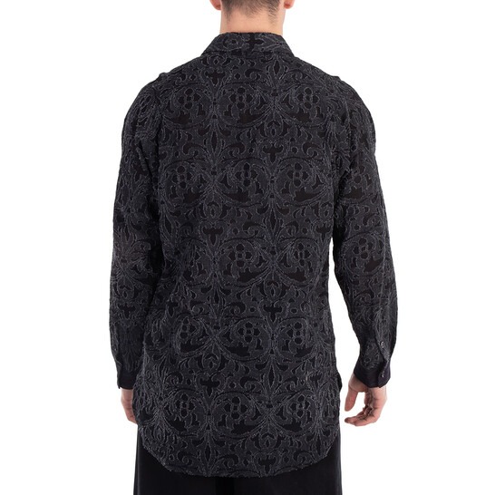 Yohji Yamamoto Men's A-Jq Cotton Blend Shirt, Brand Size 2