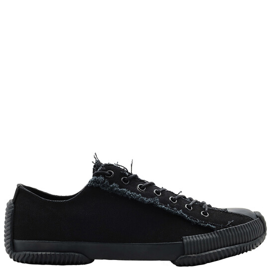 Yohji Yamamoto Men's Black Low Top Lace Up Sneakers, Brand