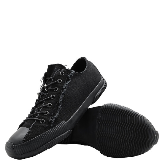 Yohji Yamamoto Men's Black Low Top Lace Up Sneakers, Brand