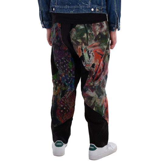 Yohji Yamamoto Men's Black Y-Patchwork P.L Pants, Brand Size