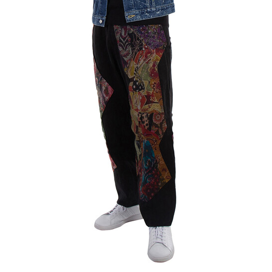 Yohji Yamamoto Men's Black Y-Patchwork P.L Pants, Brand Size