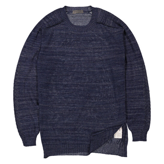 Yohji Yamamoto Navy Open Work Po Sweater, Brand Size (Large) HZ