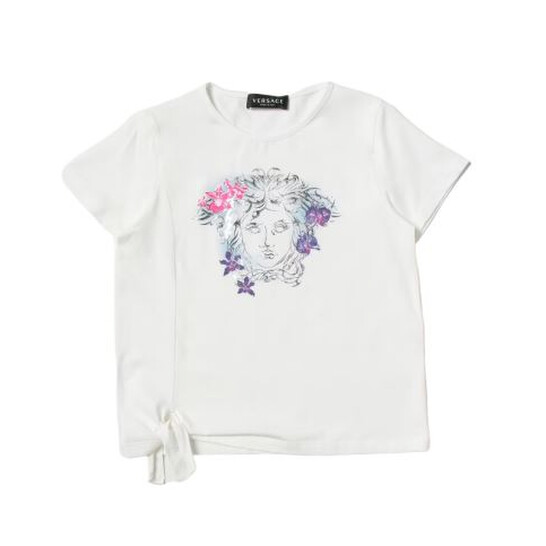 Young Versace Kids Medusa Flowers Graphic Print T Shirt, Size 4Y