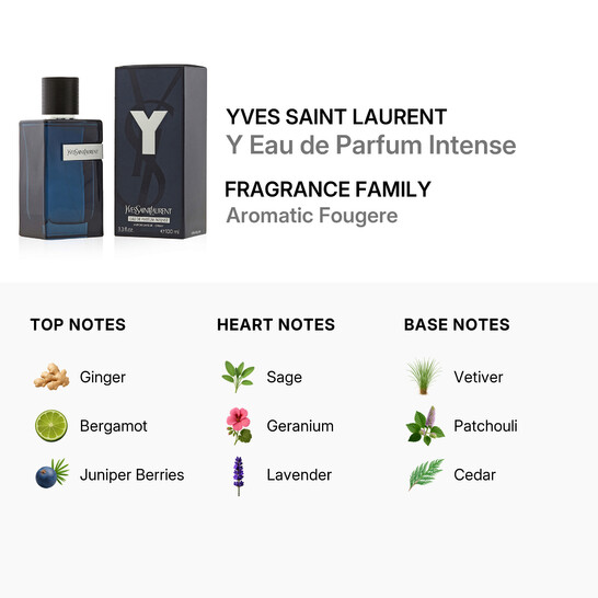Yves Saint Laurent Men's Y Eau de Parfum Intense EDP Spray 3.38 oz