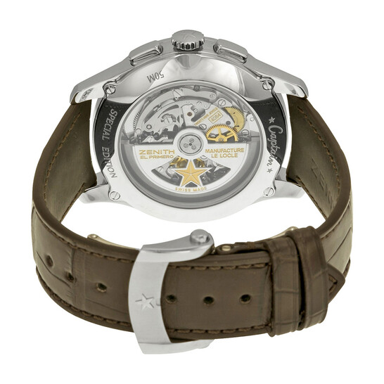 レオナルド 03.2020.670/76.C498 Zenith Captain Central Second Mens Brown Dial