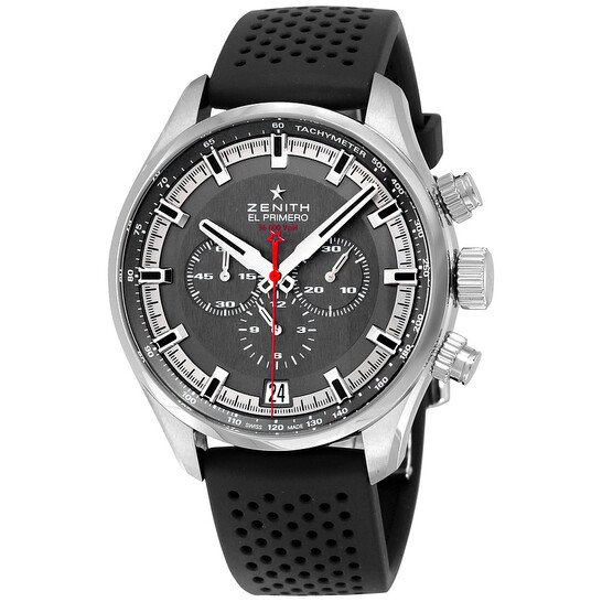 Zenith El Primero Chronograph Automatic Grey Dial Black Rubber