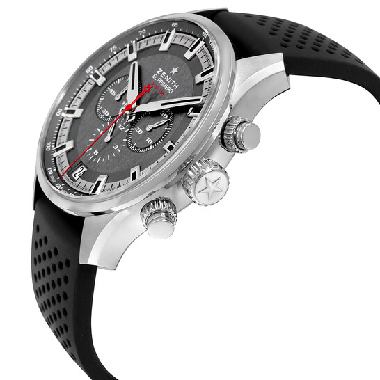 Zenith El Primero Chronograph Automatic Grey Dial Black Rubber