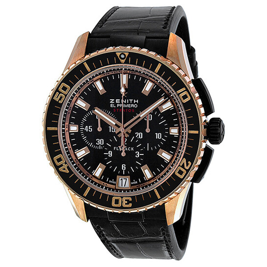 HERUNO 紺色　40 Zenith El Primero Stratos Flyback Chronograph Men's Watch