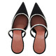 Amina Muaddi Gilda Satin Black Mules, Brand Size 35 ( US Size 5 ) - 70x70