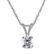 AMOUR 1/4 CT TW Diamond Solitaire Pendant with Chain In 14K White Gold - 70x70