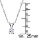 AMOUR 1/4 CT TW Diamond Solitaire Pendant with Chain In 14K White Gold - 70x70