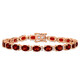 AMOUR 19 5/8 CT TGW Garnet and White Sapphire Tennis Bracelet In Rose Plated Sterling Silver - 70x70