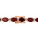 AMOUR 19 5/8 CT TGW Garnet and White Sapphire Tennis Bracelet In Rose Plated Sterling Silver - 70x70