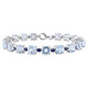 AMOUR 29 1/2 CT TGW Sky-blue Topaz and Sapphire Bracelet In Sterling Silver - 70x70