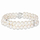 AMOUR Cultured Freshwater Pearl Double-row Bracelet with Sterling Silver Dividers and Clasp - 70x70