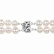 AMOUR Cultured Freshwater Pearl Double-row Bracelet with Sterling Silver Dividers and Clasp - 70x70