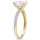 Amour Ladies 14k Yellow Gold 2 Ct Oval Cut White Moissanite And Diamond Pave Ring - 70x70