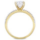 Amour Ladies 14k Yellow Gold 2 Ct Oval Cut White Moissanite And Diamond Pave Ring - 70x70