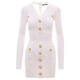 Balmain V Neck Knitted Dress, Brand Size 38 (US Size 6) - 70x70