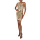 Burberry Asymmetric Mesh Dress with Metallic Paillette Embellishments, Brand Size 4 (US Size 2) - 70x70