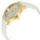 Burgi Mother of Pearl Pattern Dial White Leather Ladies Watch BUR096YGW - 70x70
