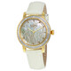 Burgi Mother of Pearl Pattern Dial White Leather Ladies Watch BUR096YGW - 70x70