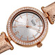 Burgi Crystal Silver Dial Gold Leather Ladies Watch BUR235RG - 70x70