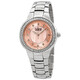 Burgi Silver-Tone Steel Pink Mother of Pearl Diamond Dial Ladies Watch BUR093PK - 70x70