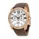 Cartier Calibre de Cartier 18kt Rose Gold Chronograph Automatic Silver Dial Men's Watch W7100044 - 70x70